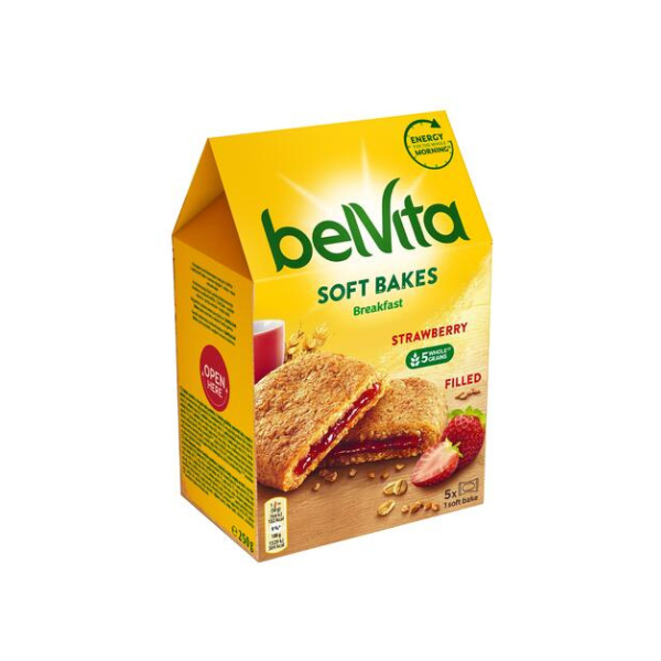 BISCUITI SOFT BAKES CAPSUNI BELVITA 250G