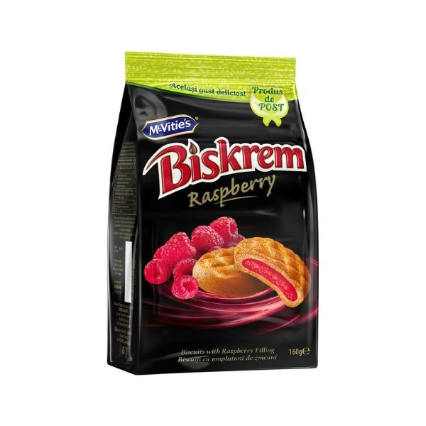 BISCUITI ZMEURA DE POST BISKREM 160G