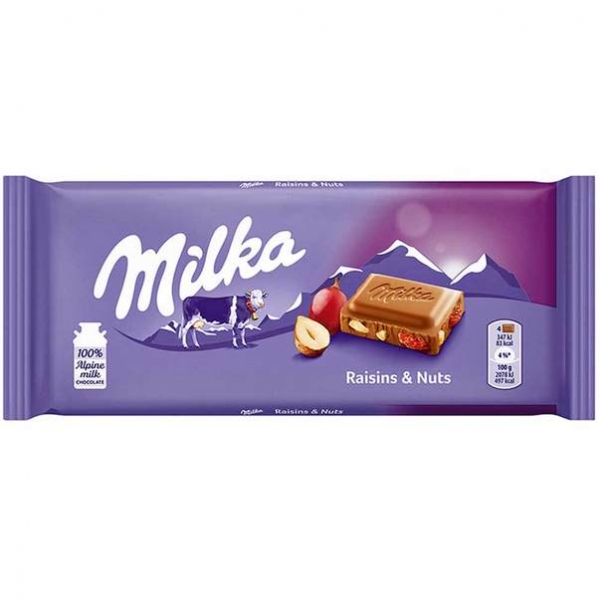 CIOCOLATA MILKA STAFIDE SI ALUNE 100G