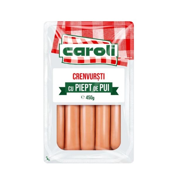 CRENVURSTI CU PIEPT DE PUI 450G CAROLI